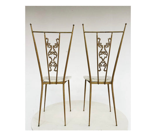 Pair of brass chairs