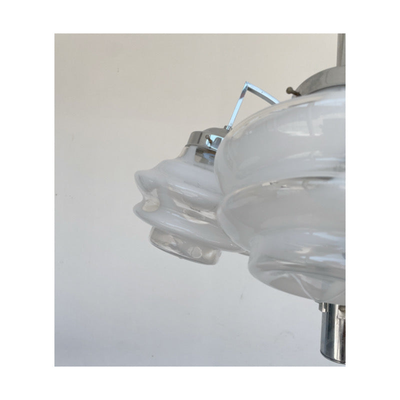 Lampadario cromo e vetro