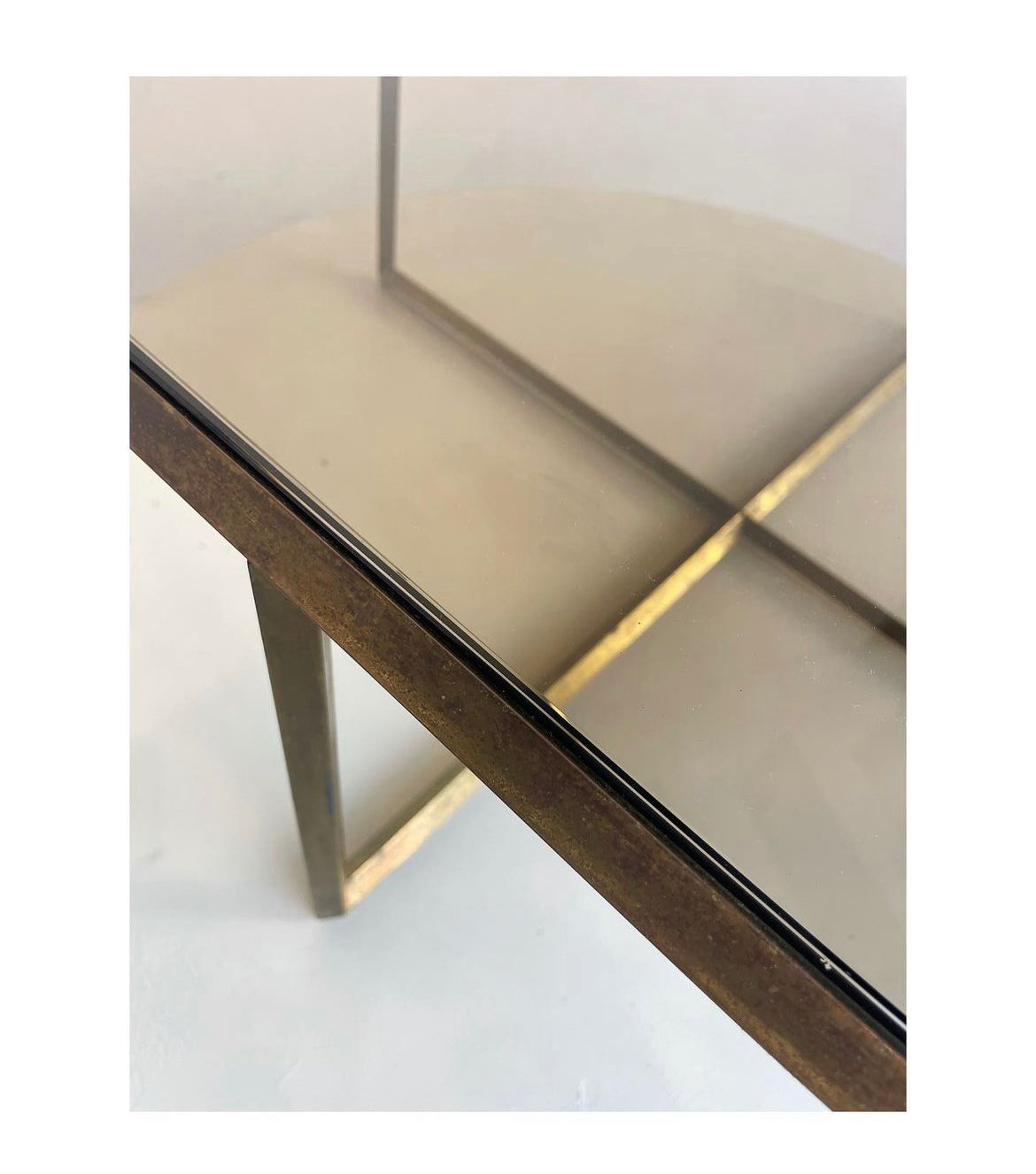 Tavolino ottone e vetro