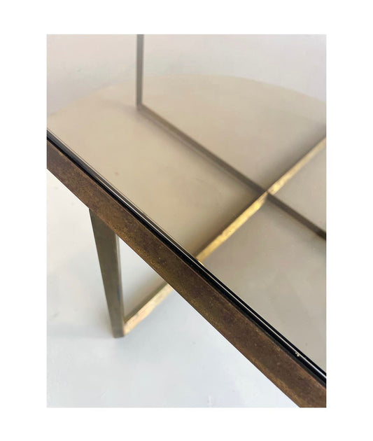 Brass and glass coffee table