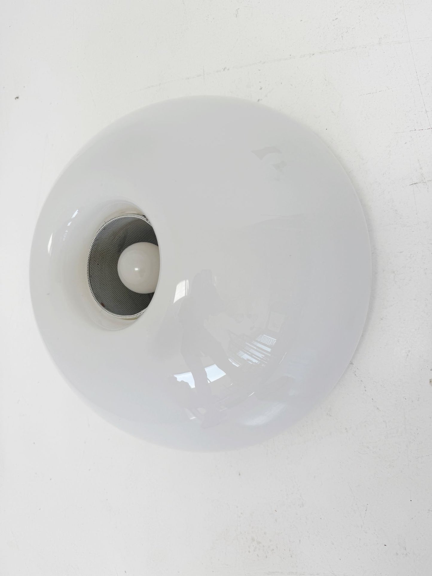 Space Age ceiling light in opaline material, 1970s