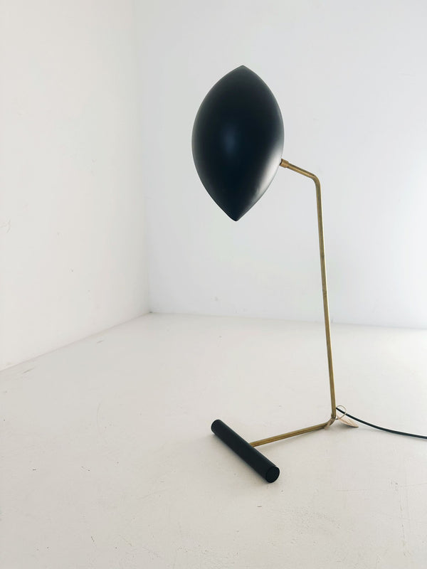 Brass and aluminum table lamp