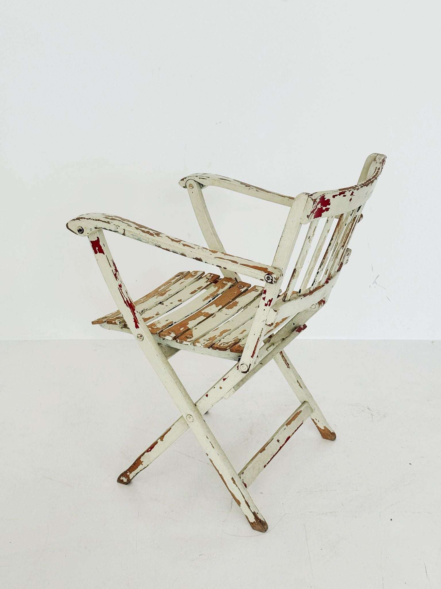 Folding garden chair in lacquered wood, 1940s–1950s