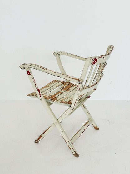 Folding garden chair in lacquered wood, 1940s–1950s