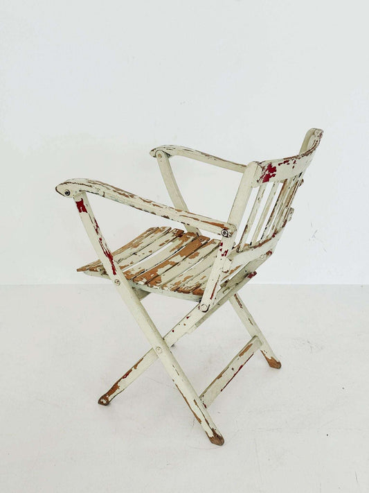 Folding garden chair in lacquered wood, 1940s–1950s