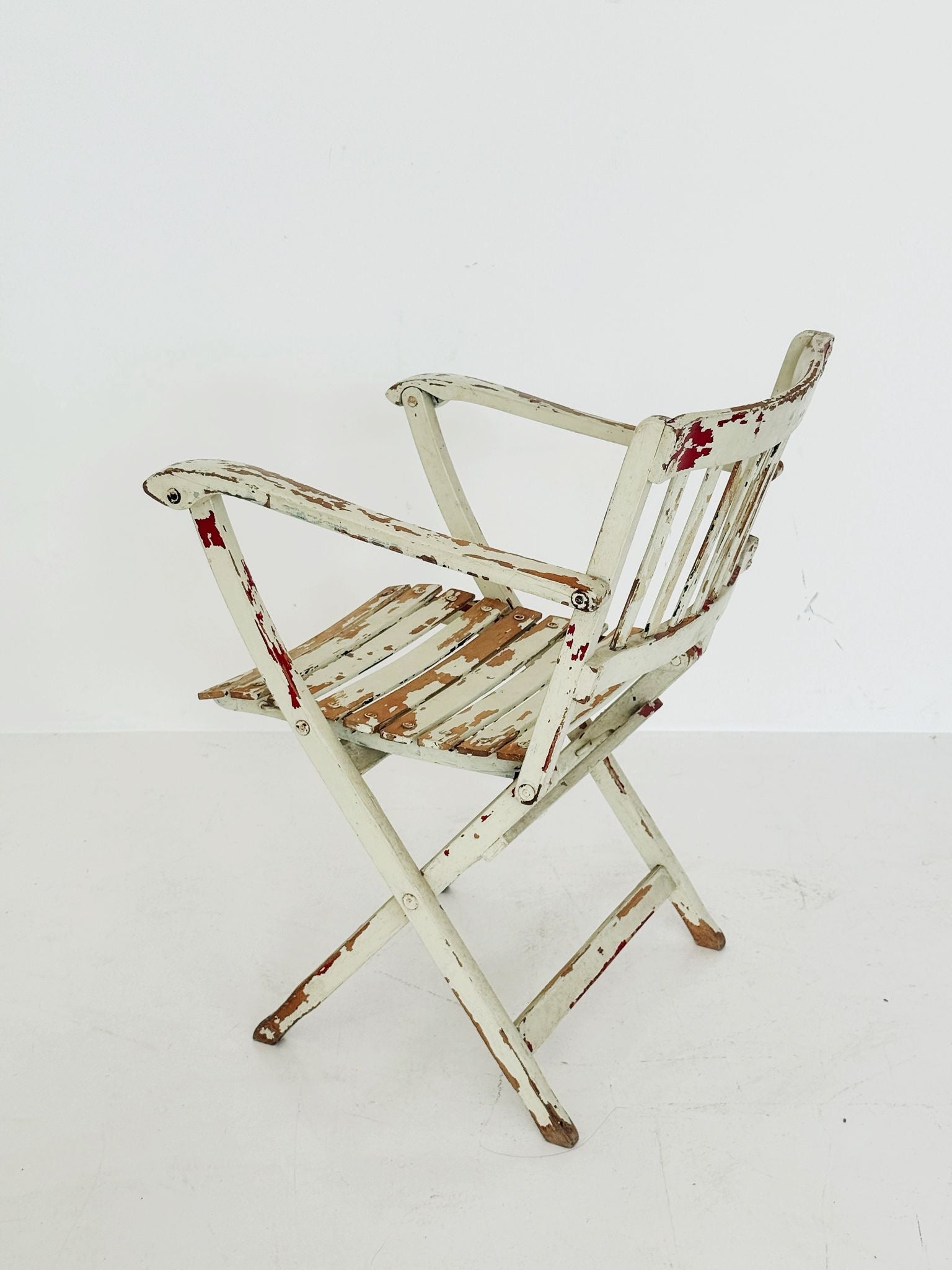 Folding garden chair in lacquered wood, 1940s–1950s