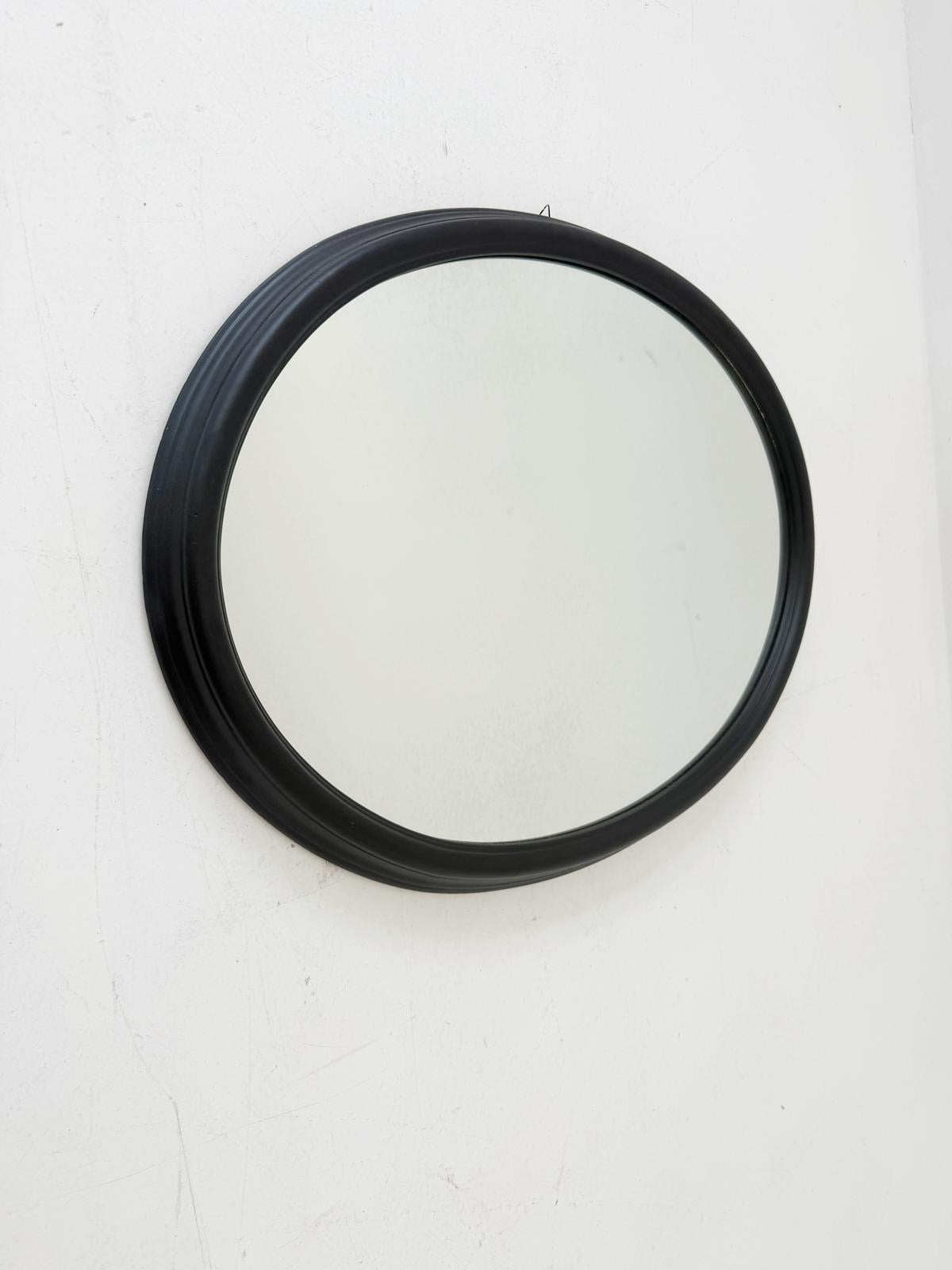 Oval wall mirror with wooden frame, 1960s