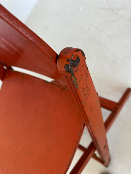 Folding orange chair