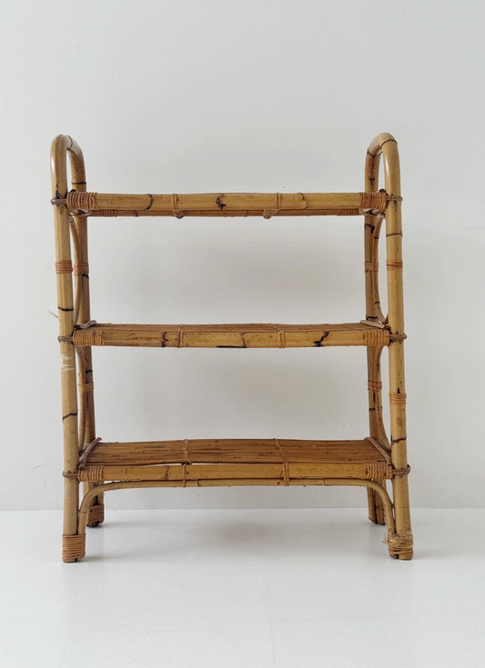 Scaffalatura in bambù con motivi circolari – Italia, anni '60