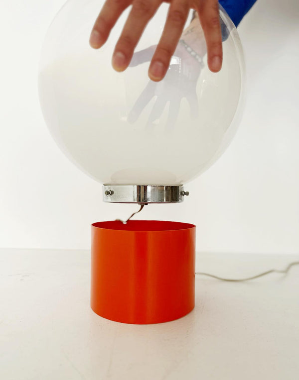 Table lamp with orange base