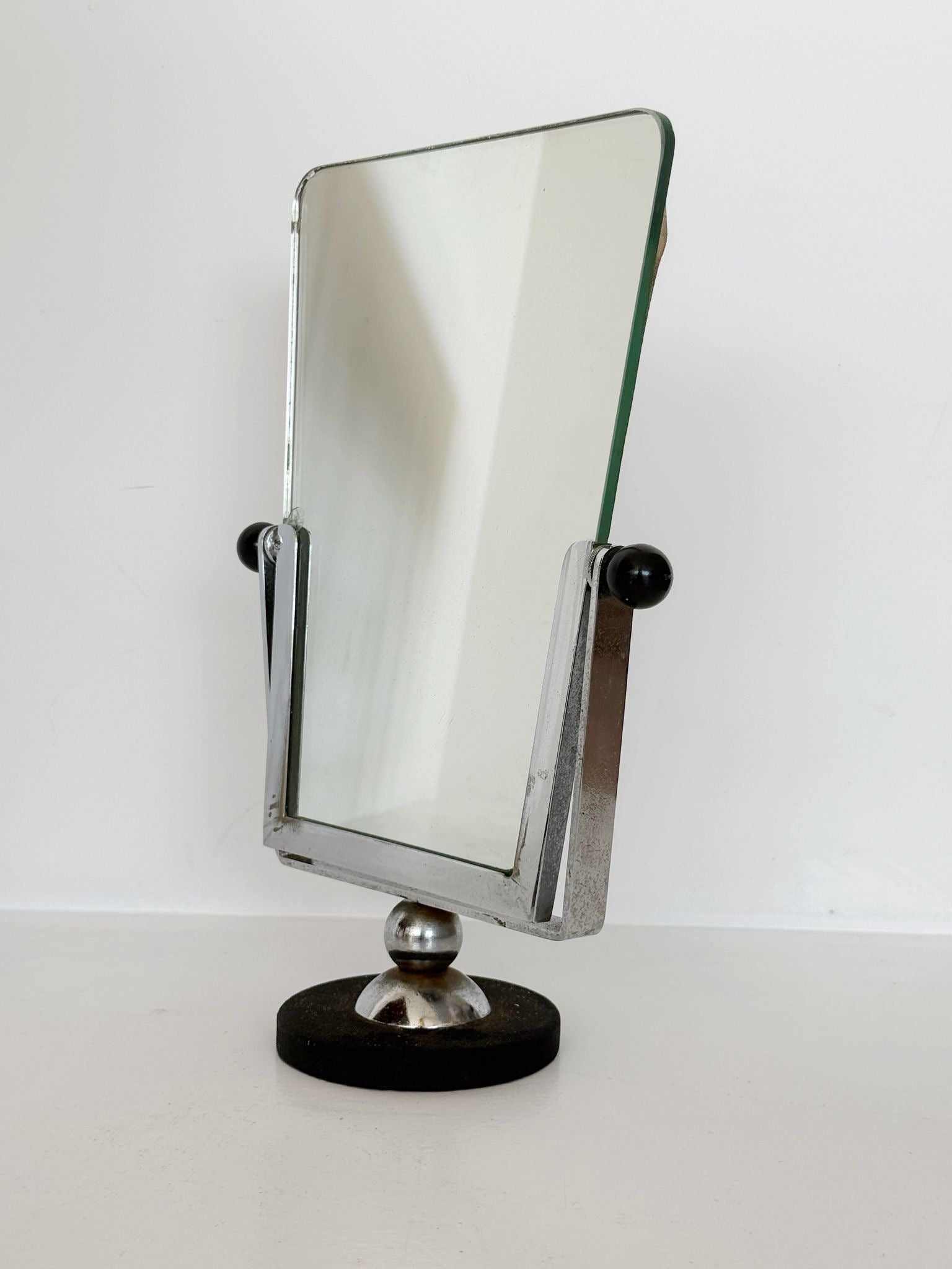 Adjustable table mirror in chromed metal and Bakelite, 1930s–1940s