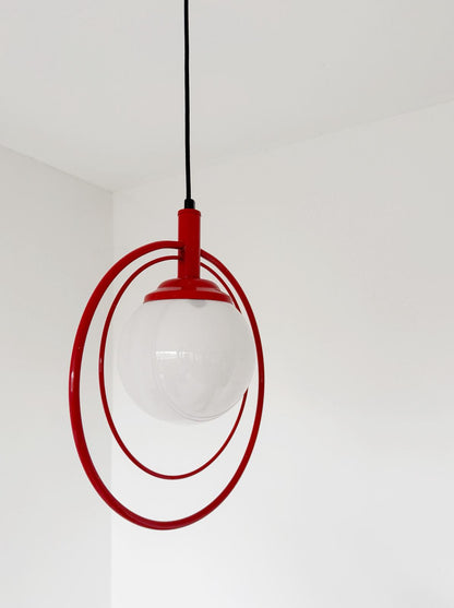 Lampada a sospensione con anelli concentrici, Italia, anni '70