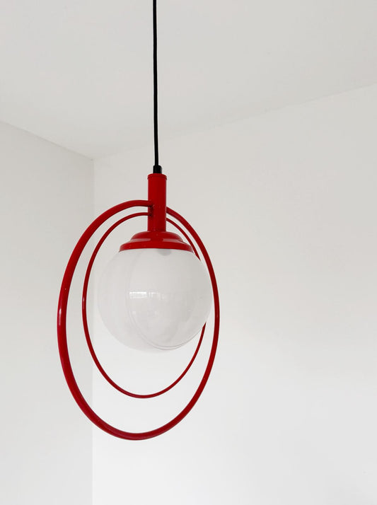 Lampada a sospensione con anelli concentrici, Italia, anni '70