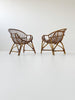 Pair of wicker small armchairs