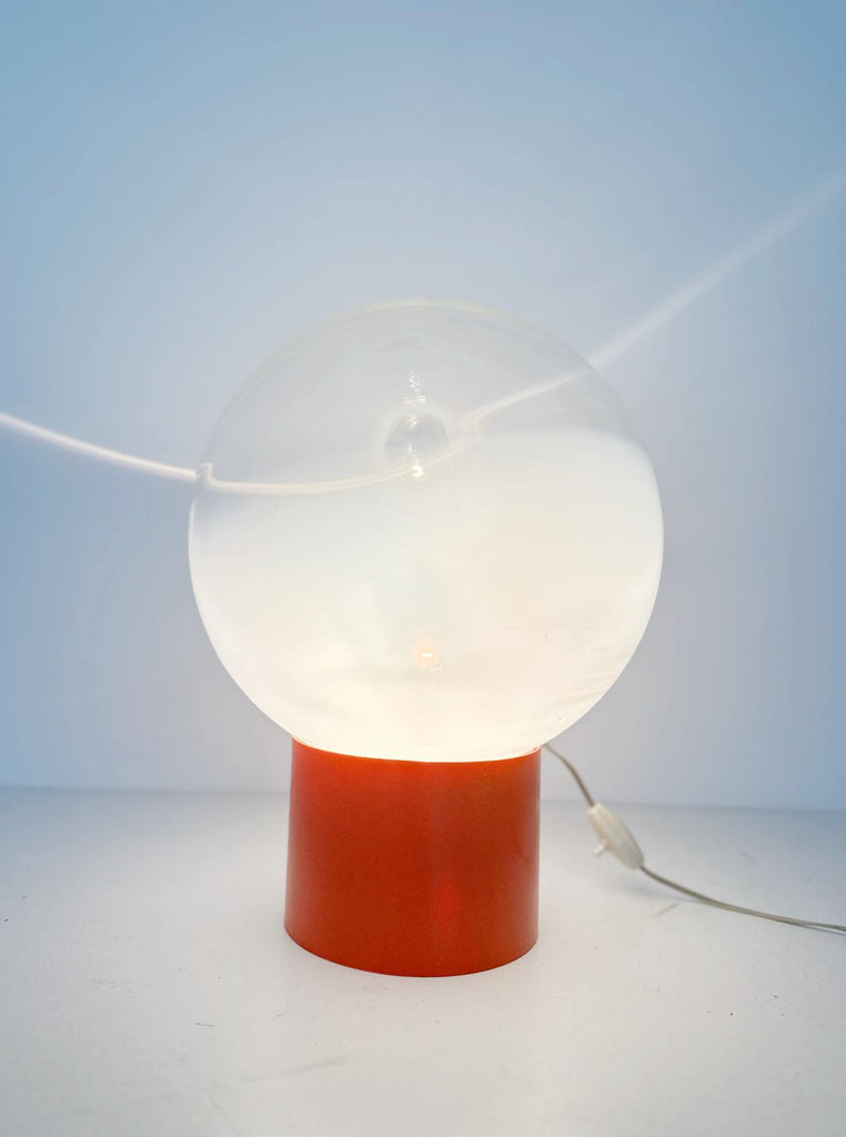 Table lamp with orange base