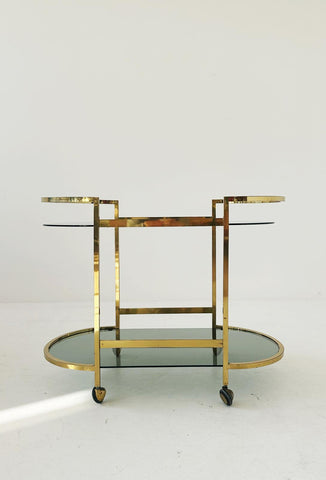 Brass and glass food trolley