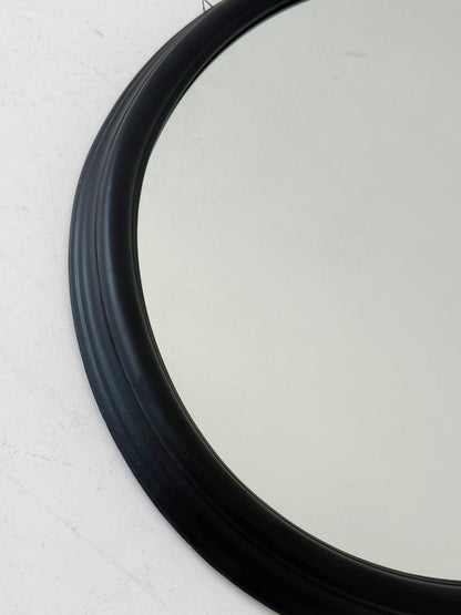 Oval wall mirror with wooden frame, 1960s