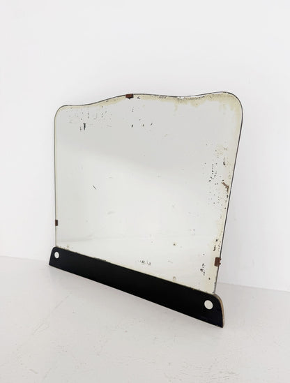 SPECCHIO SAGOMATO CON BASE IN LEGNO LACCATO – ANNI '40/'50