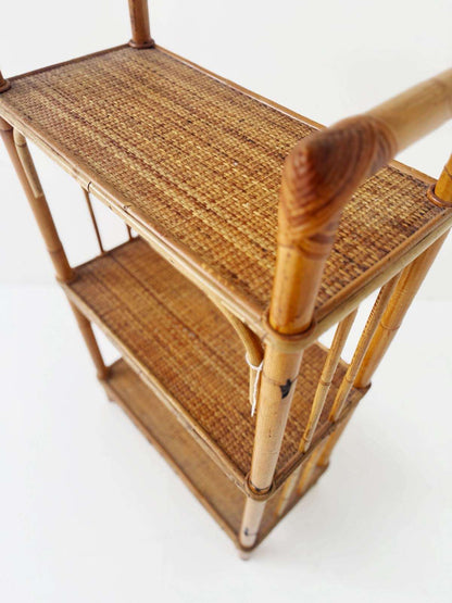 bamboo and rattan shelf – 1960s/1970s