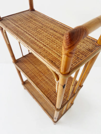 mensola in bambù e rattan – anni '60/'70