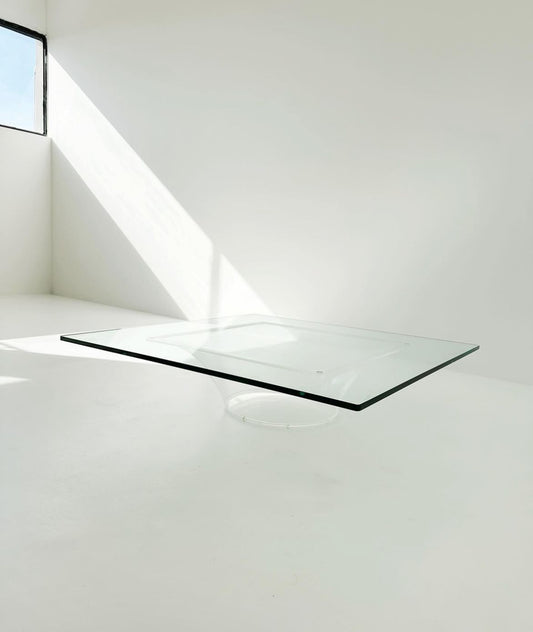 Plexiglass and crystal coffee table