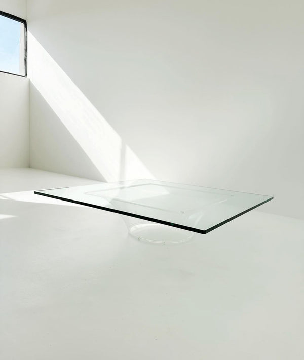 Plexiglass and crystal coffee table