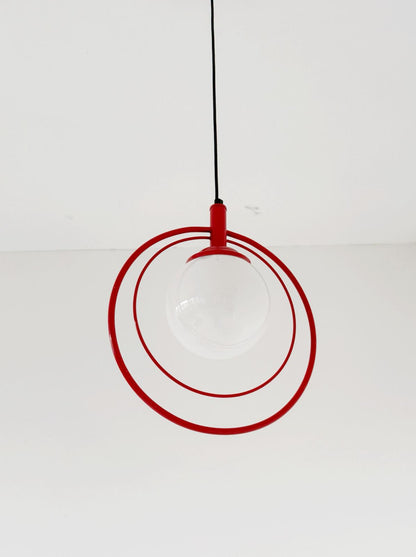 Lampada a sospensione con anelli concentrici, Italia, anni '70