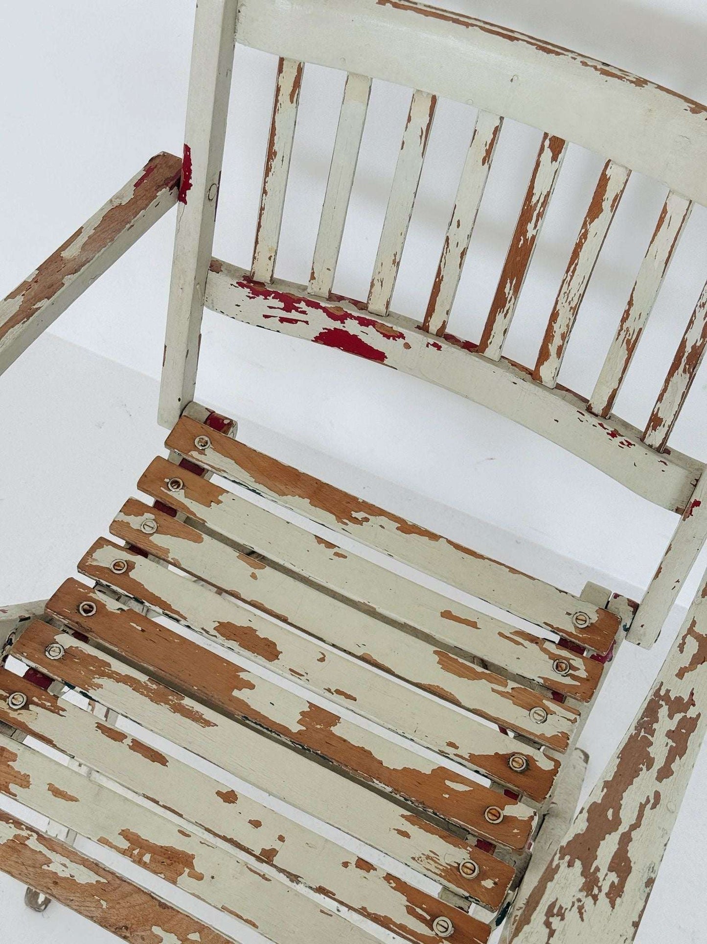 Folding garden chair in lacquered wood, 1940s–1950s
