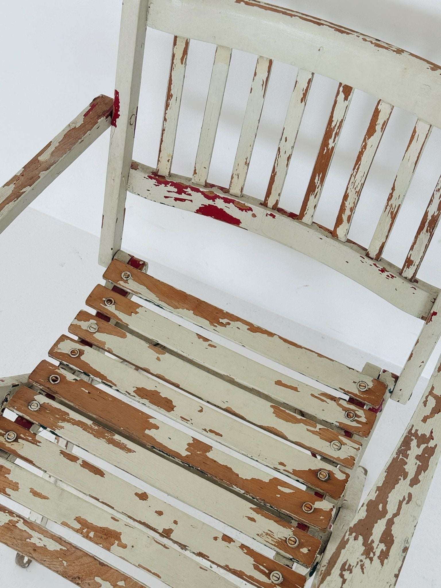 Folding garden chair in lacquered wood, 1940s–1950s