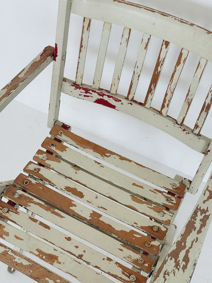 Folding garden chair in lacquered wood, 1940s–1950s