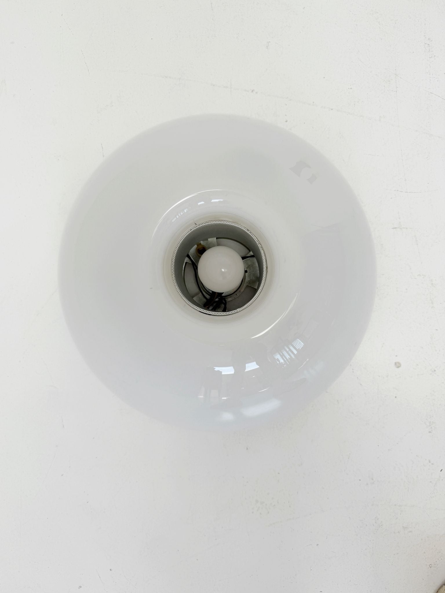 Space Age ceiling light in opaline material, 1970s