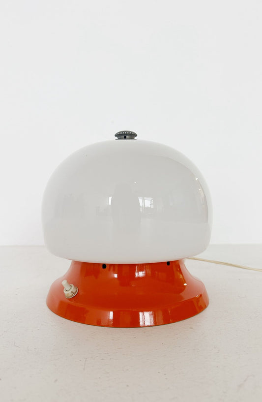 Orange and white table lamp