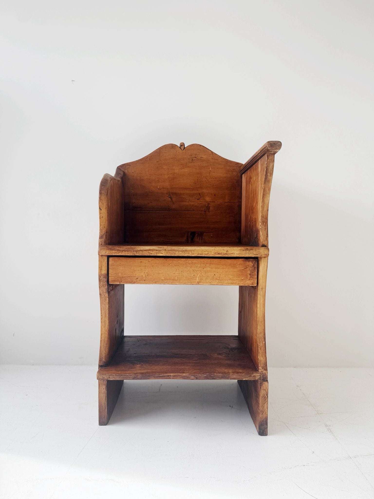 Rustic Bench with Drawer and Shelf Italy, late 19th – early 20th century