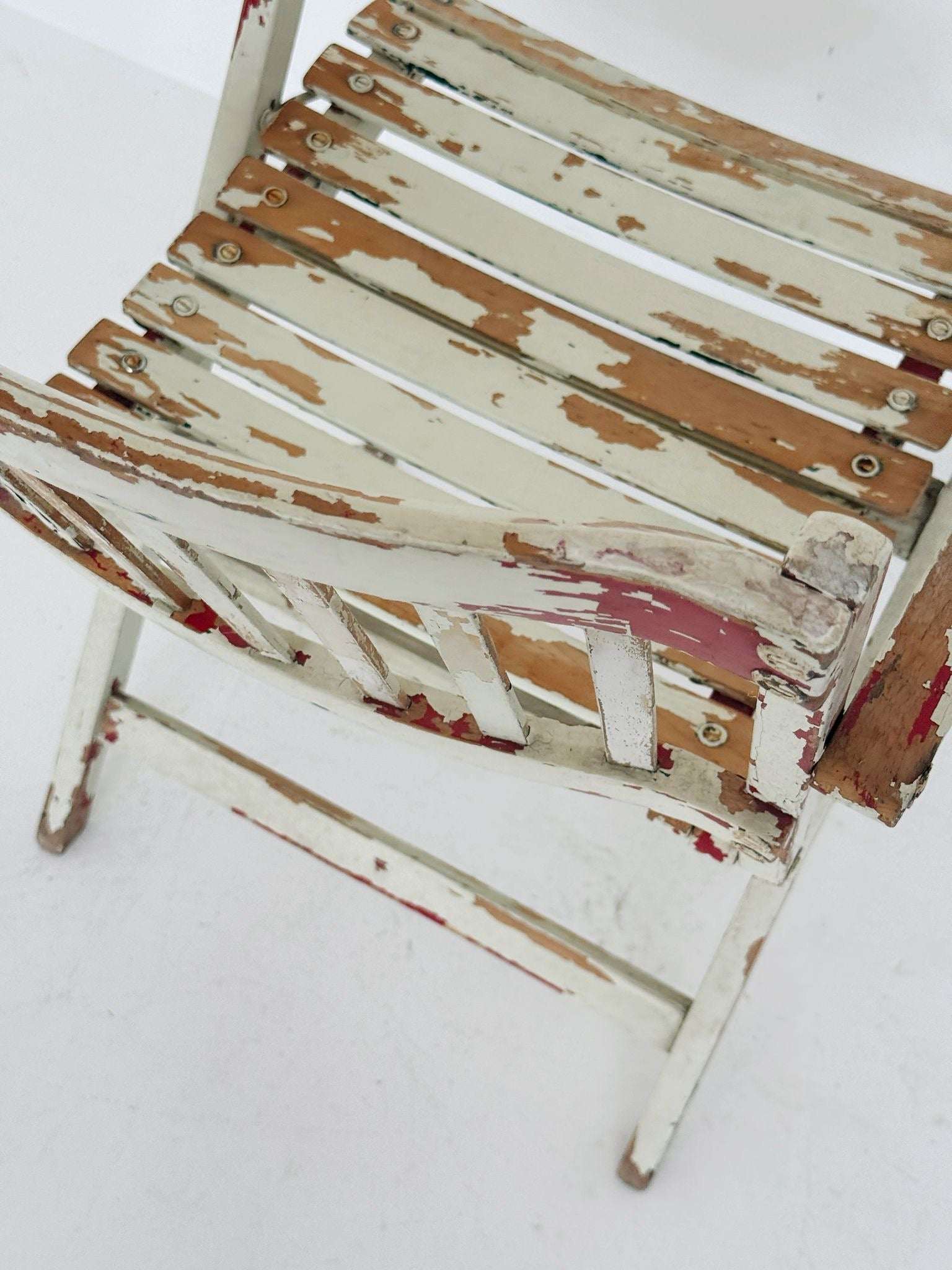 Folding garden chair in lacquered wood, 1940s–1950s