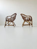 Pair of wicker small armchairs