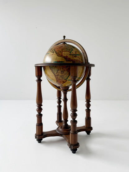 Mappamondo da bar in legno – anni '60/'70