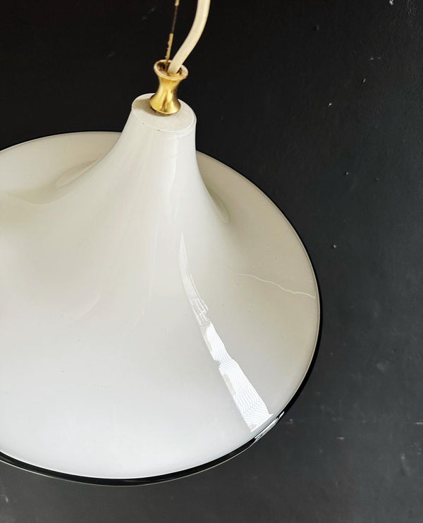 White glass chandelier