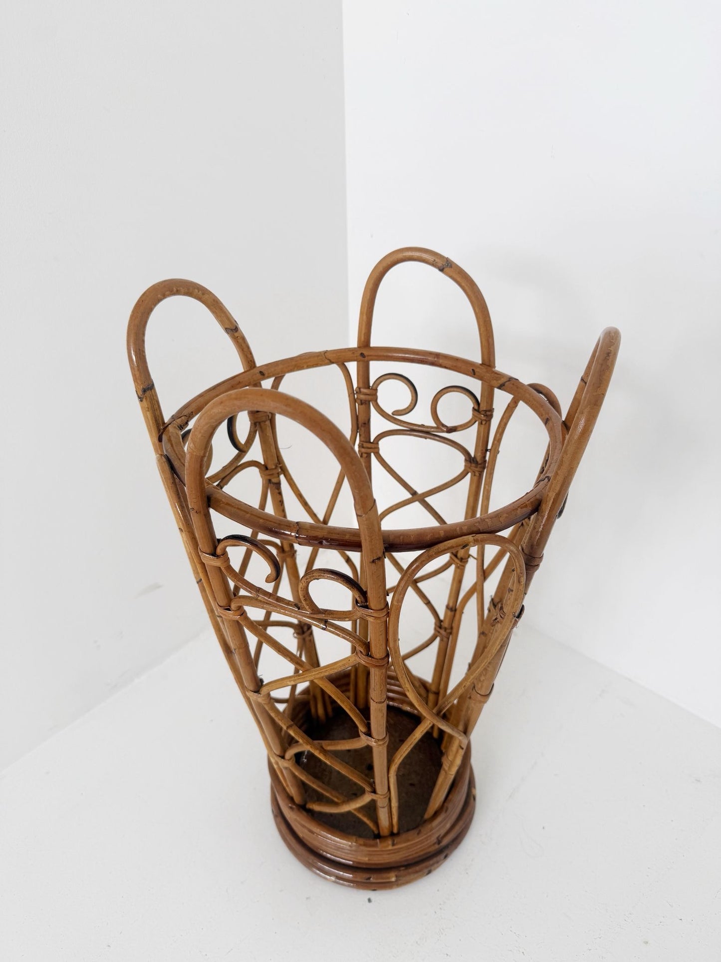 Portaombrelli in bambù e rattan – anni '60/'70