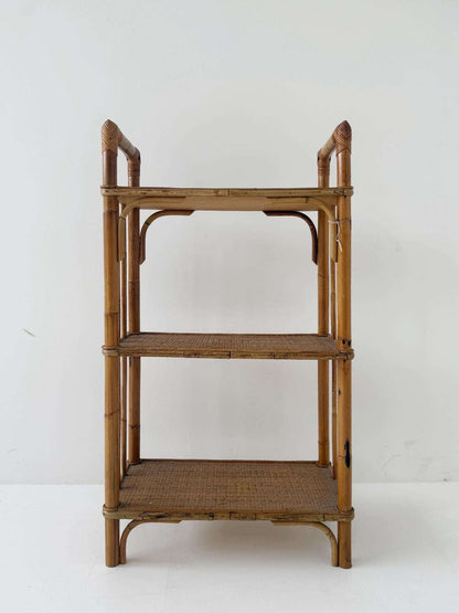 bamboo and rattan shelf – 1960s/1970s