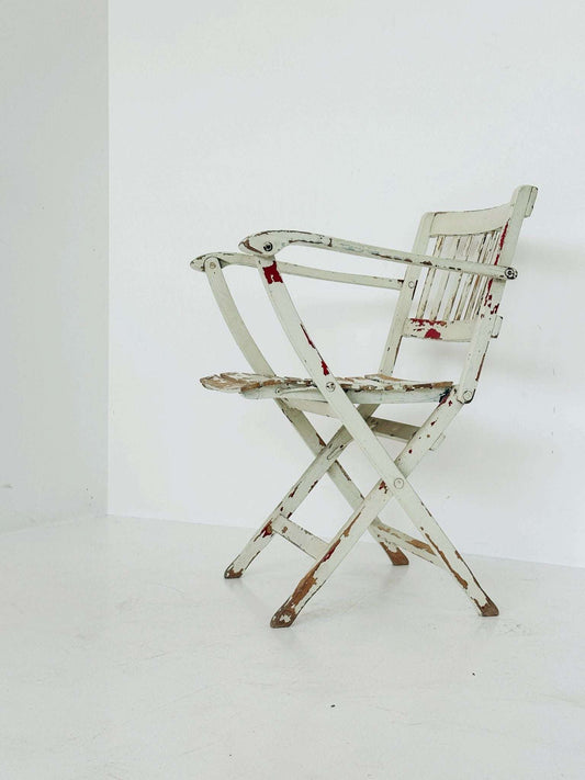 Folding garden chair in lacquered wood, 1940s–1950s
