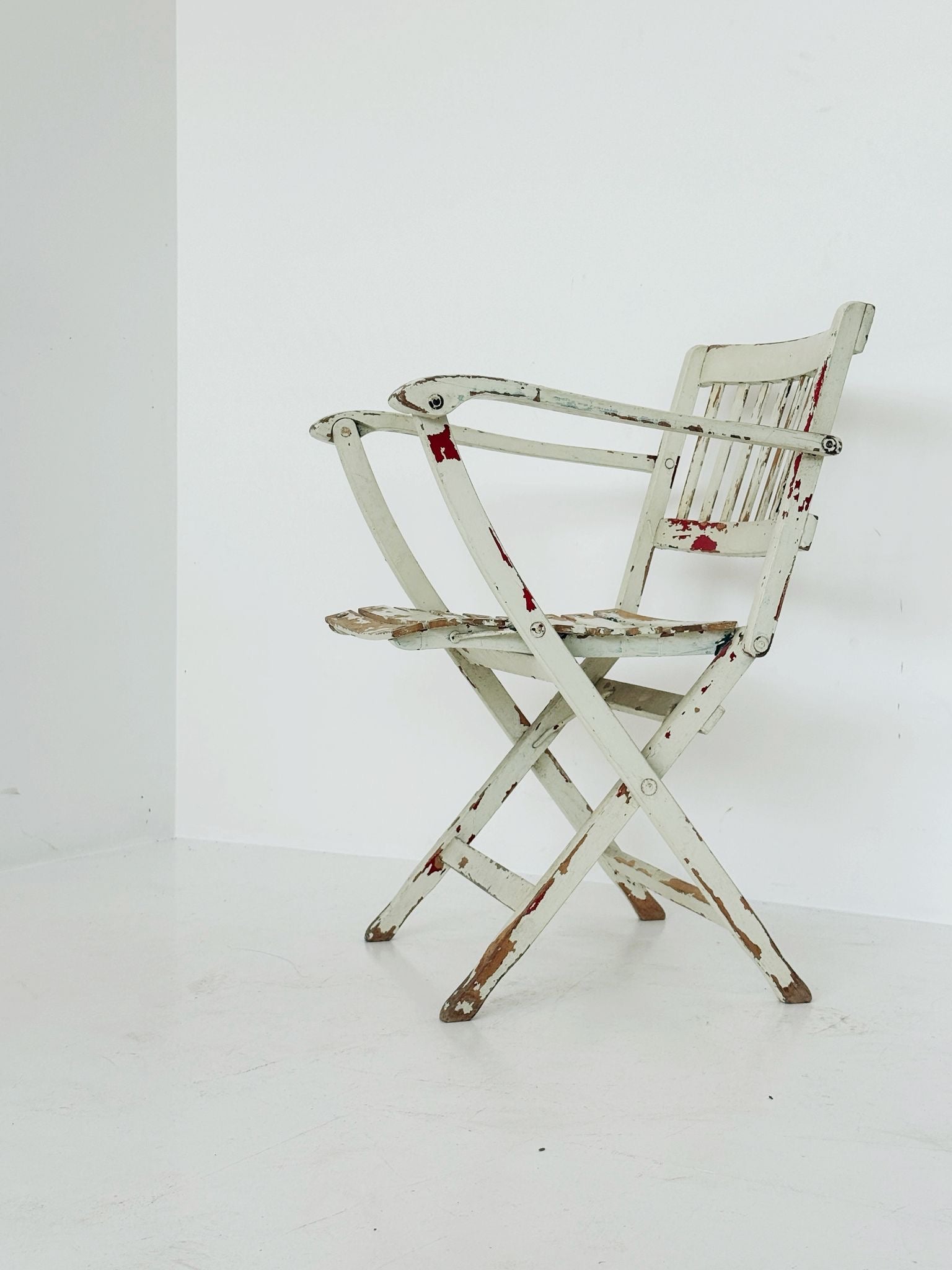 Folding garden chair in lacquered wood, 1940s–1950s