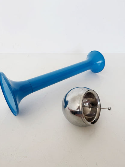 Space Age Floor Ashtray in ABS Plastic and Stainless Steel, 1970s