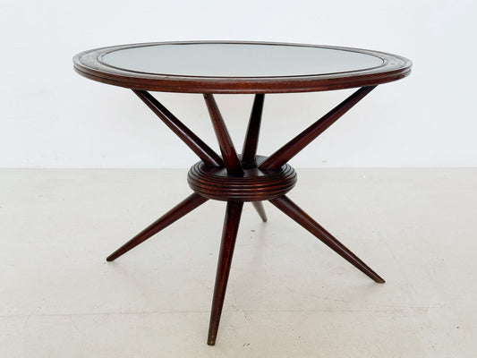 Round table with green glass top