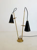 Brass and aluminum table lamp