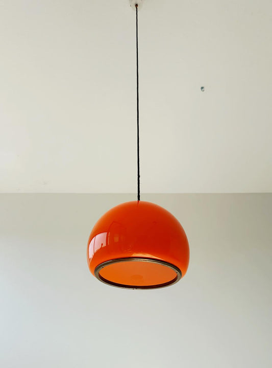 Orange glass chandelier