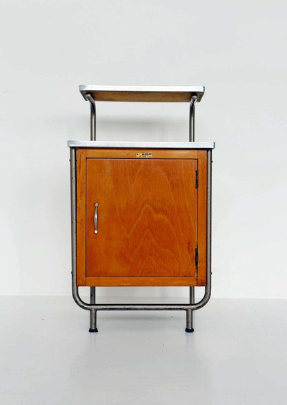 Functional Italian bedside table from the 1950s, made by F.lli Morini