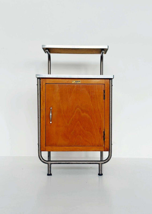 Functional Italian bedside table from the 1950s, made by F.lli Morini