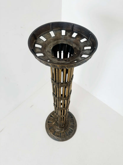 Flower stand column in burnished cast brass