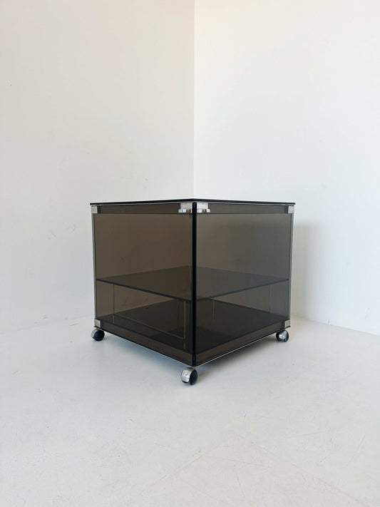 Mobile bar with wheels in Crystal Art Torino glass by Giuseppe Reimondi