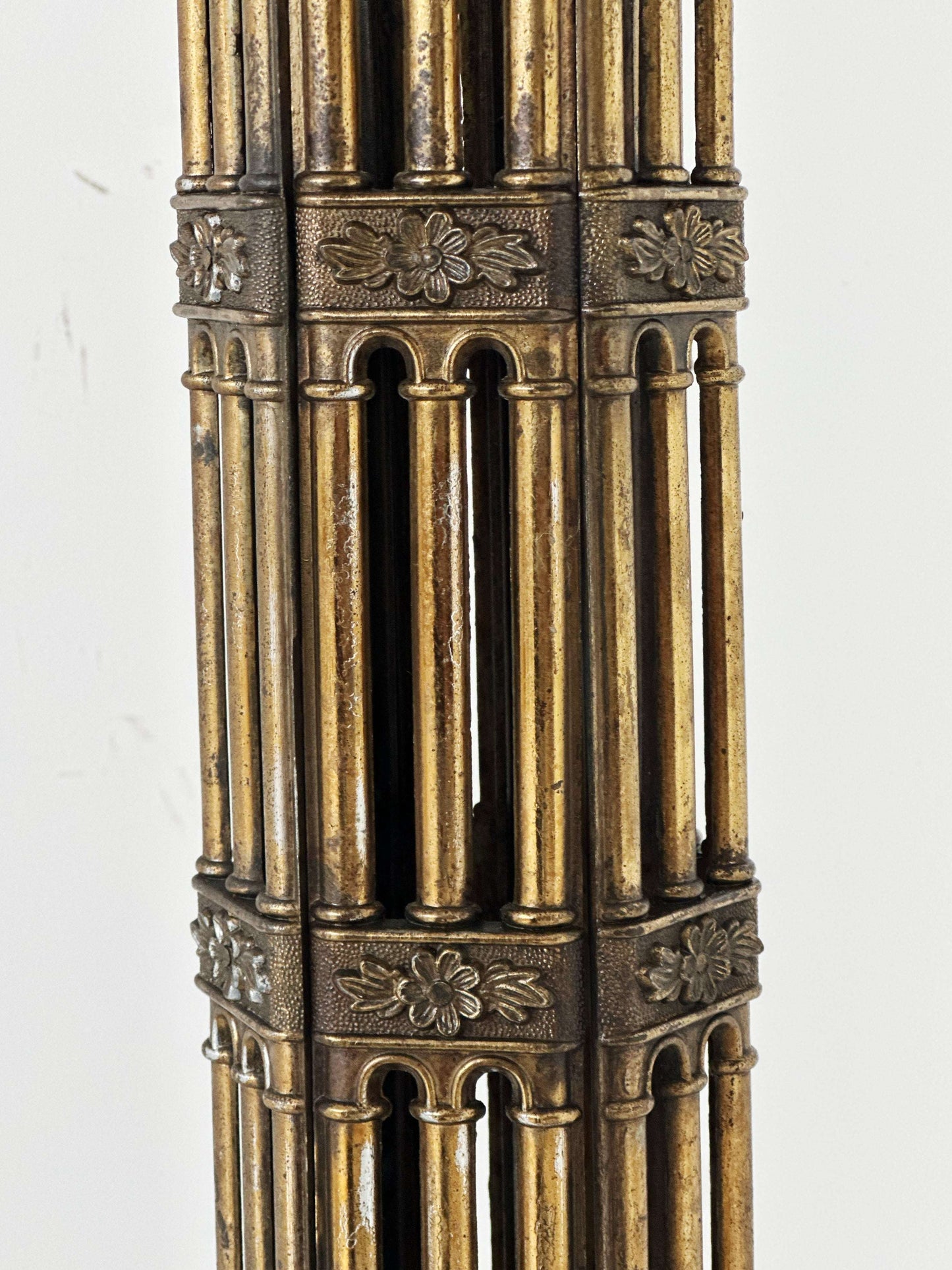 Flower stand column in burnished cast brass